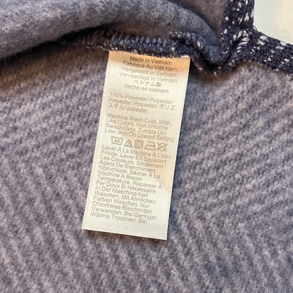 J. Crew Navy Herringbone Turtleneck Fleece Lined Top - Picture 6 of 6